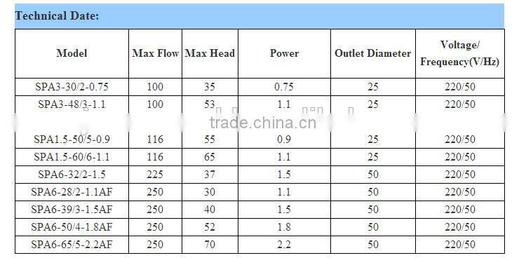 Jenson houlsehold Cast iron Submersible Pump water pump
