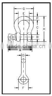 Rigging hardware galvanized bow shackles
