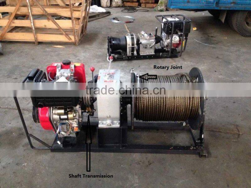 3 Ton Diesel Engine Winch With 200 Wire Rope for Cable Pulling During Tower Erection