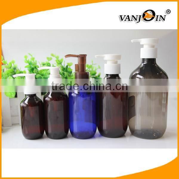 Boston Round Shampoo Lotion Pump Bottle Set with Labels