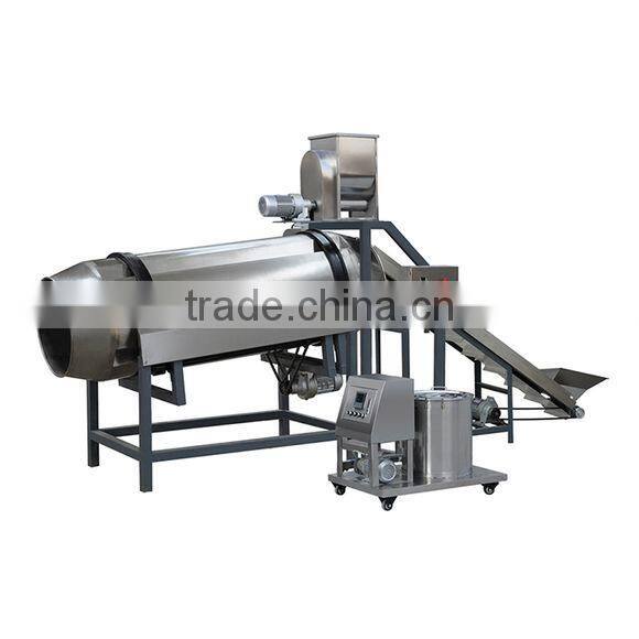Automatic Drum puffed snacks/corn chips/fried snack pellet single roller seasoning machine