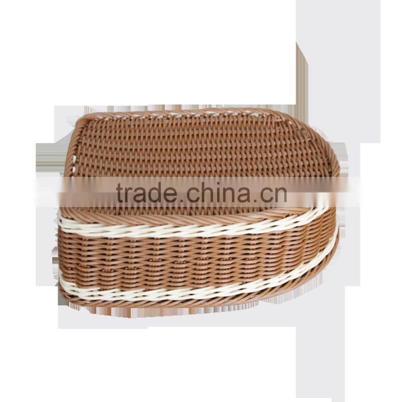 Exquisite PE plastic rattan storage basket for shoes storage