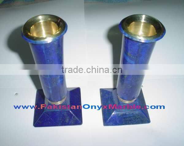Excellent quality newly Modern CANDLE HOLDERS STANDS LAPIS LAZULI HANDICRAFTS