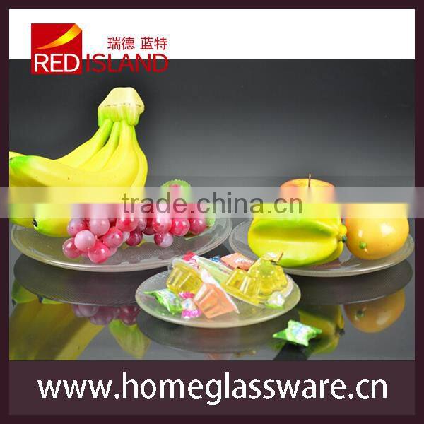 6" to 10" new engraving glass salad plate fruit plate