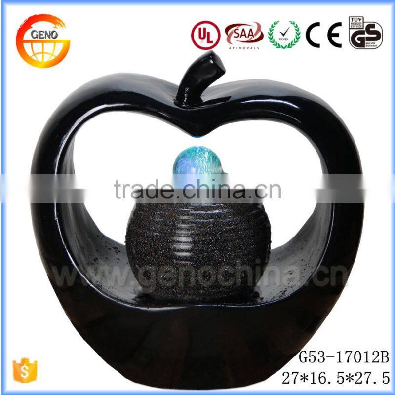 Trade assurance black apple resin crafts water fountain