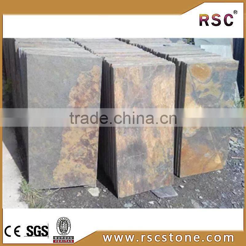 Natural yellow rusty roofing slate tiles cheap for sale
