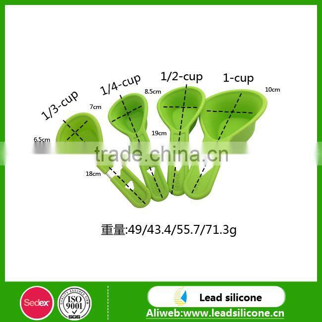 Custom adjustable Silicone Measuring Spoon ,Measuring Cup And Spoon Set