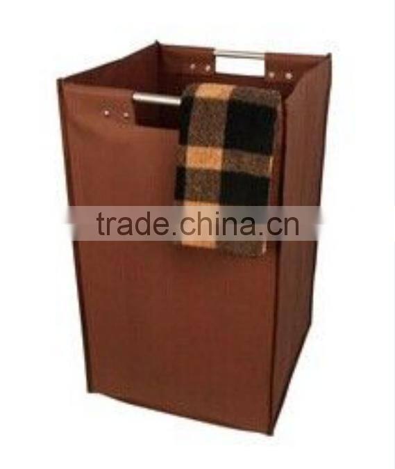 Store More Dark Brown Non Woven Foldable Handled Fabric Laundry Hamper
