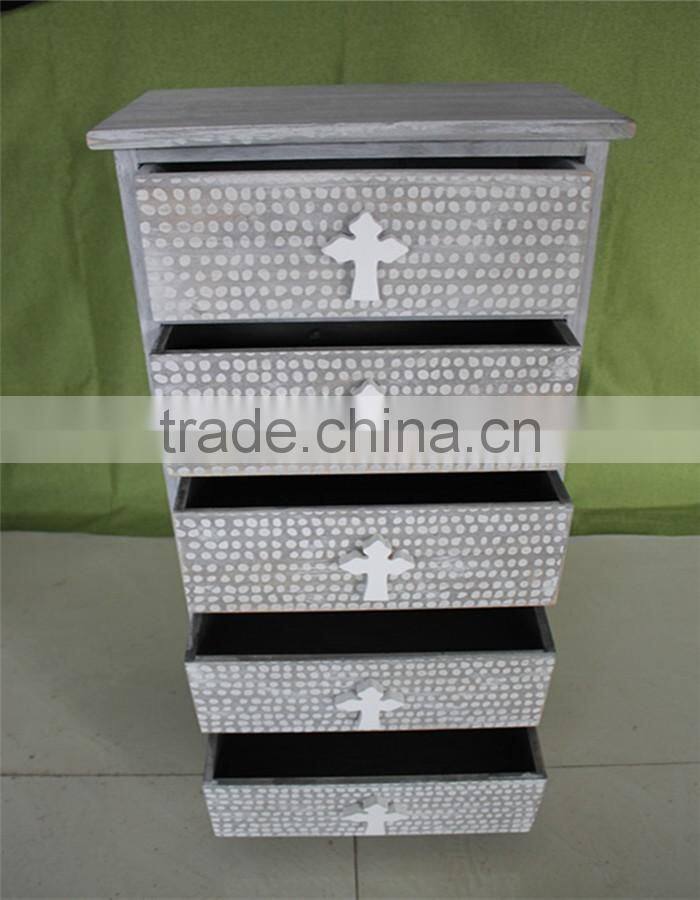 Unfinished reclaimed primitive wood carving furniture for 5 hole