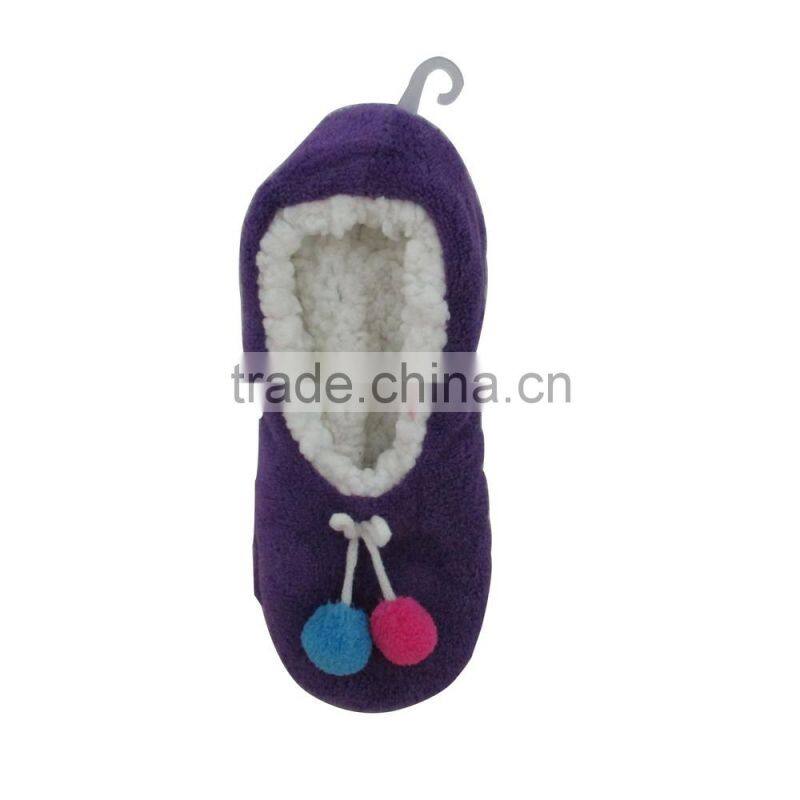 2015 Trade assurance soft plush purple women moccasins