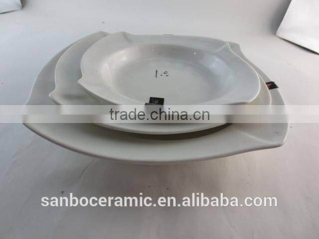 Wholesale White Porcelain Dinner Soup Plate Set Rhombus-Shaped
