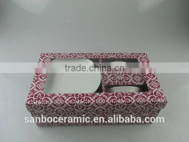 Stock cheap White Ceramic tea cup and saucer with Gife Box