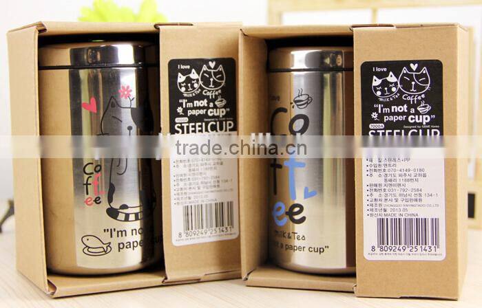 Supply fashion creative Coffee Cat stainless steel office mug / cup