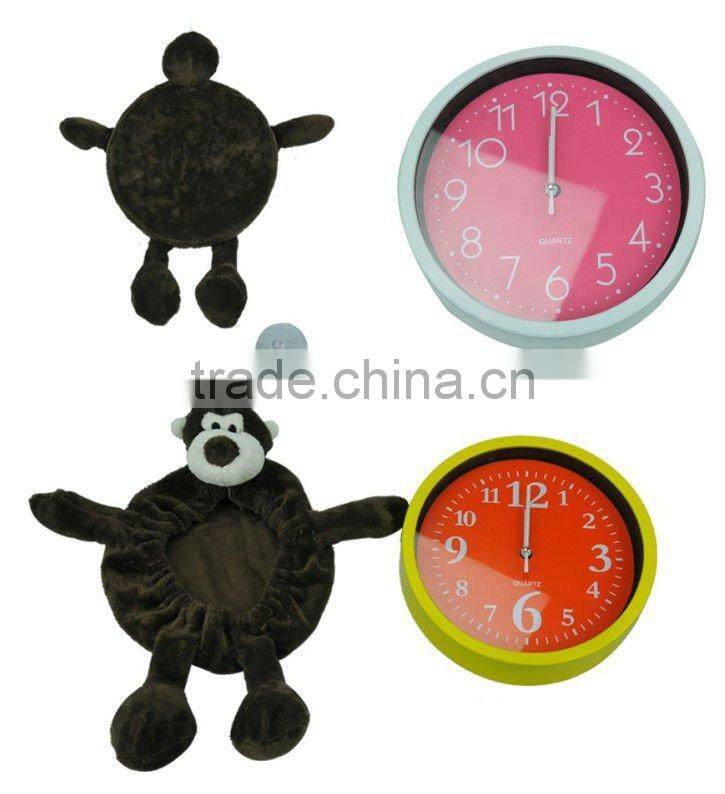 Supply fashion plush animals wall clock small order