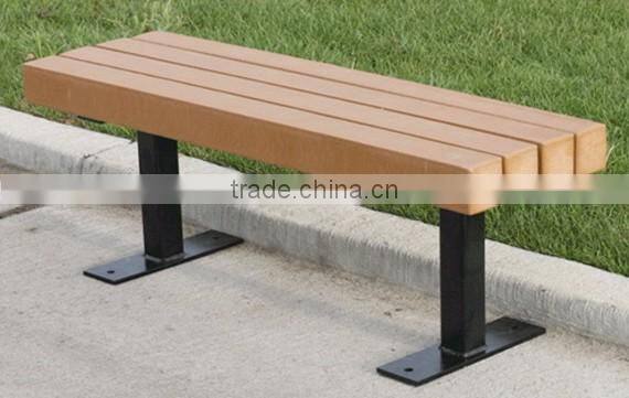 outdoor wooden bench for visitors