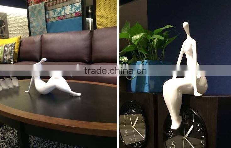 white red black resin naked lady home decration statue art piece