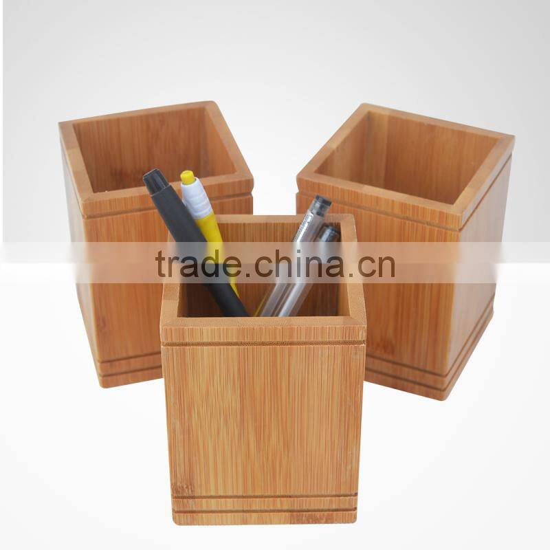 Factory Price wood pen container,colorful customized wooden pen container