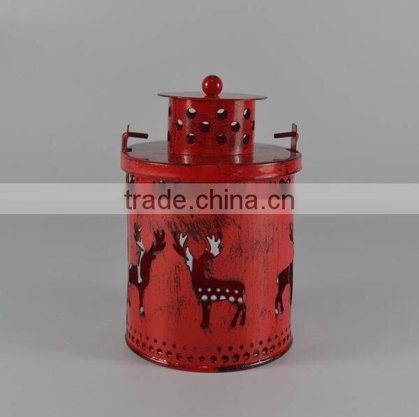 Christmas snowing metal lantern