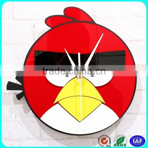 Custom made blue cartoon shaped acrylic wall clock