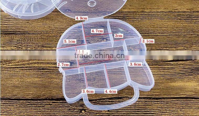 PP Plastic CAT Animal Shaped Cartoon Beads Clear Storage Box boxes with Handle