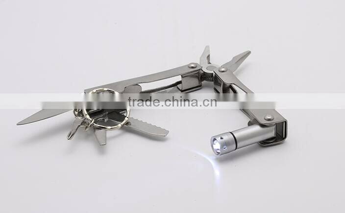 Special gift for men stainless steel LED portable folding mini multi tool pliers