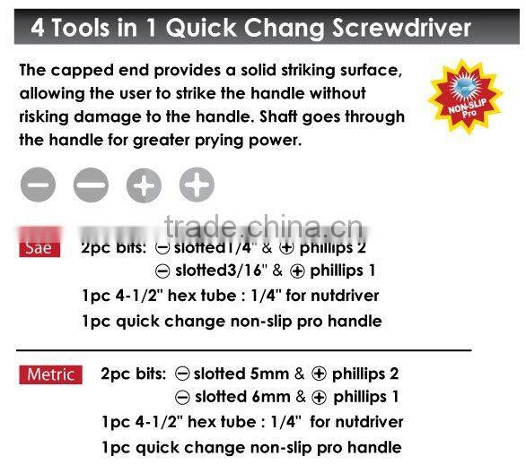 4 Tools In 1 Quick Change Screwdriver