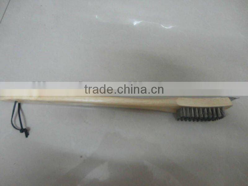Wood BBQ cleaning brush