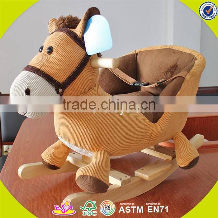 2017 New design sheep animal baby wooden rocking horse kit wholesale cheap kids wooden rocking horse kit with music W16D098