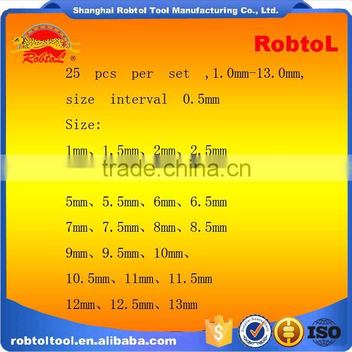 25pcs nano titanium coating straight shank Hss Twist Drill Bits set Cobalt Fully Ground Bright Finish drilling Metal Forged