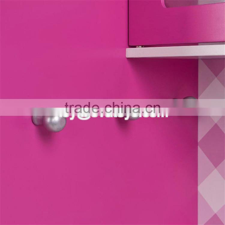 New style big size lovely pink girls toys wooden girls play kitchen W10C276