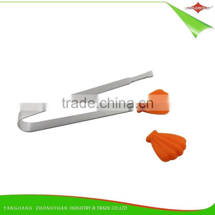 ZY-H2029B Non Stick 5" shell shape silicone food tongs for promotional gift