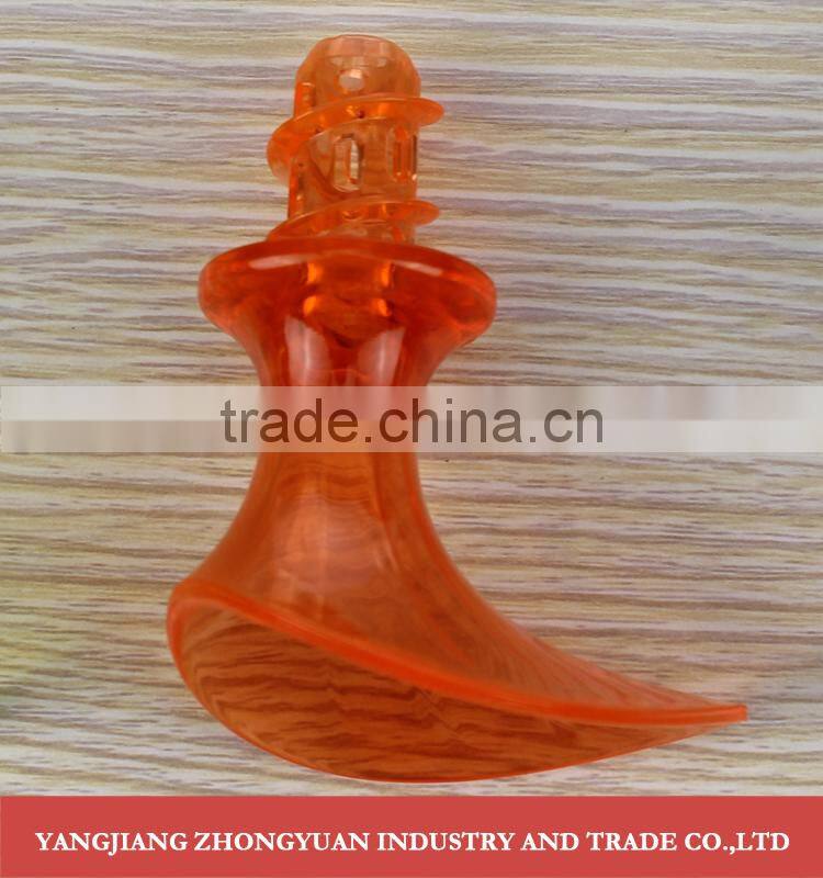 Plastic trumpet shaped hand lemon squeezer