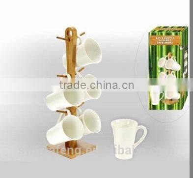 2017 Wholesale bamboo cup hanger rack made from MANUFACTURER