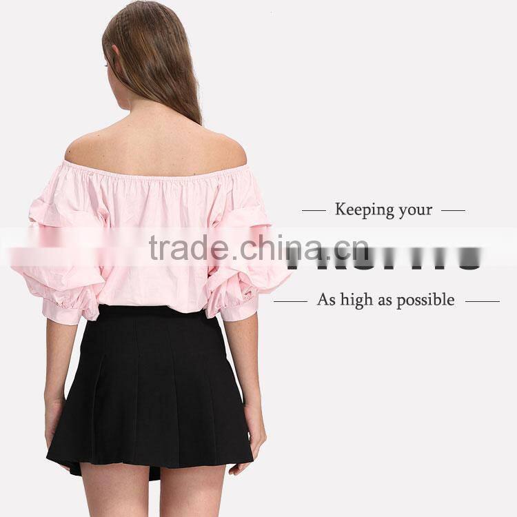2017 women off shoulder new summer cotton blouse designs