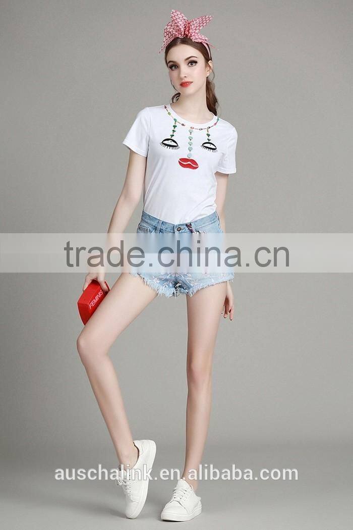 summer latest washed jeans model for sexy girls wholesale price