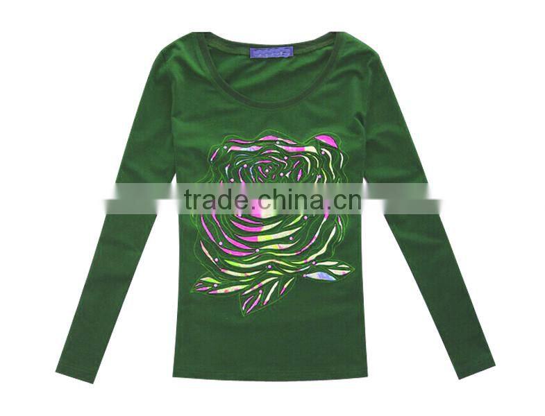 High Quality Wholesale Fashion Casual Long Sleeve T Shirts Wear For Women Custom Printing