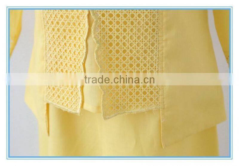 Casual ramie cotton simple 3 pcs ladies' church suits