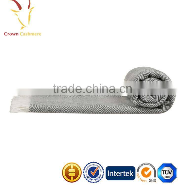 Hot Sale Wool Cashmere Blended Woven Travel Throws Blankets