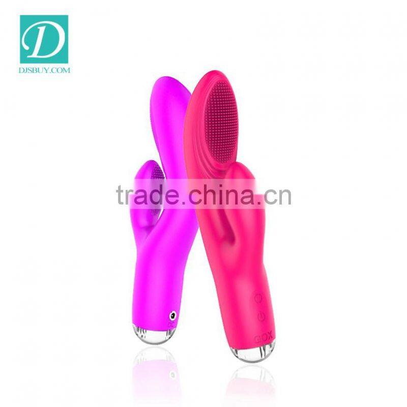 Couple Sex Toys Tongue Shape Vibrating Penis Ring with Clitoral Stimulator