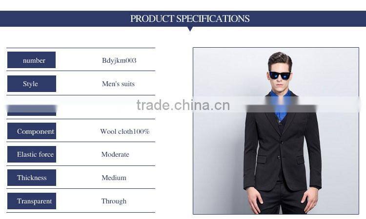 Custom Men's Wool Three Pieces Suit Of Korean Tuxedo For Men