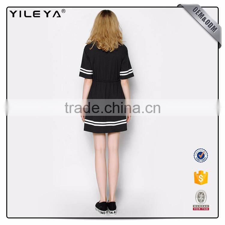 Customizable Alphabet & Pattern Printing Ladies Black Dresses