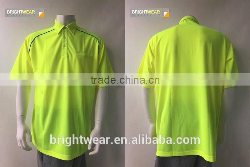 High Visibility Australia mens reflective safety yellow breathable polo shirt