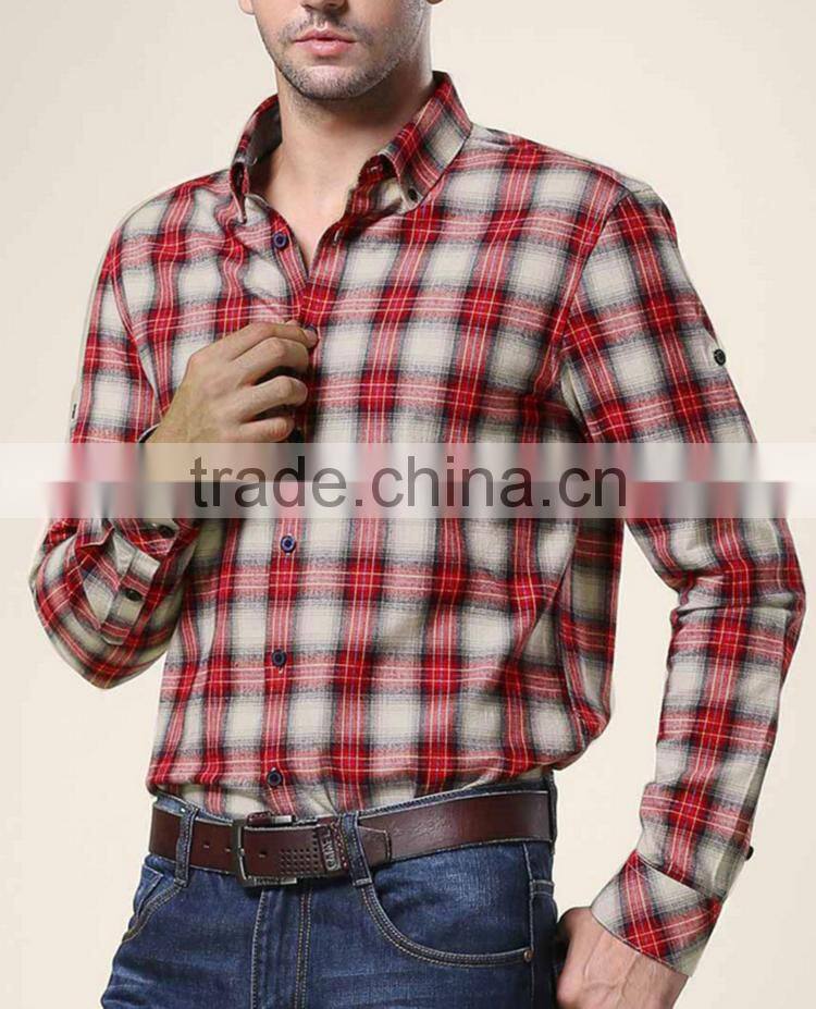 fashion shirt men shirt 100% cotton plaid shirt
