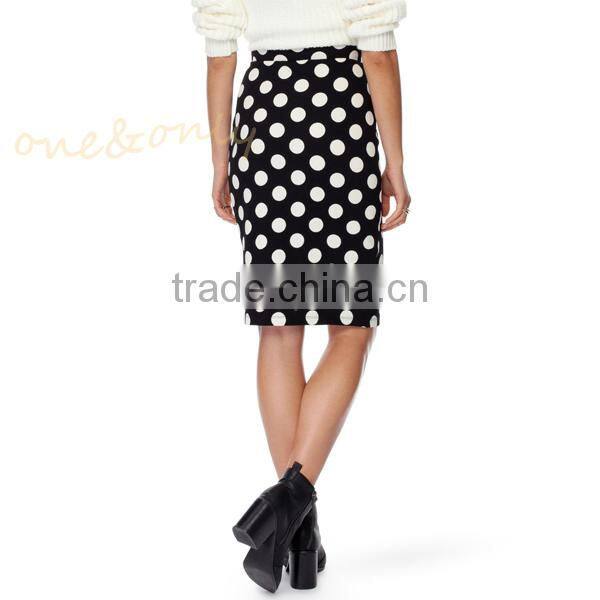 Hot sale pencil polka dot skirt