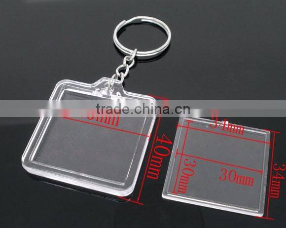 10 Key Chain&Key Rings W/Transparent Acrylic Picture Frames