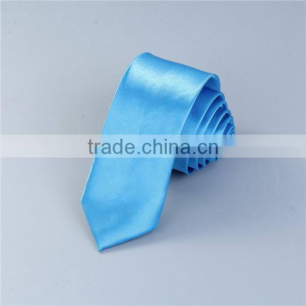 Polyester Necktie Lake Blue Promotional Gift Custom Polyester Necktie