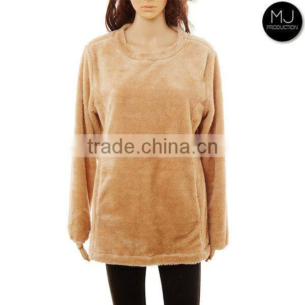Wholesale Winter Girls Sweater Jacket Monogrammed Sherpa Fleece Quarter Zip Pullover Woman Clothing