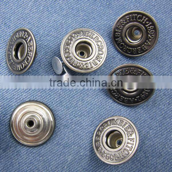 2015 fashion metal jean buttons for garments