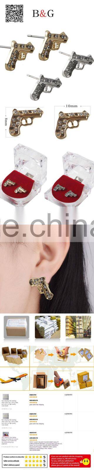 Imitation Simple Gold Hiphop Earring Jewelry Designs For Unisex Made In Korea Products Wholesale