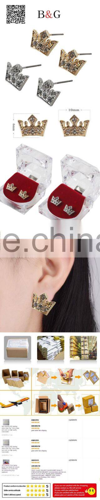 Sterling Bohemian Dubai Crown Jewelry Hiphop Earrings For Unisex Wholesale